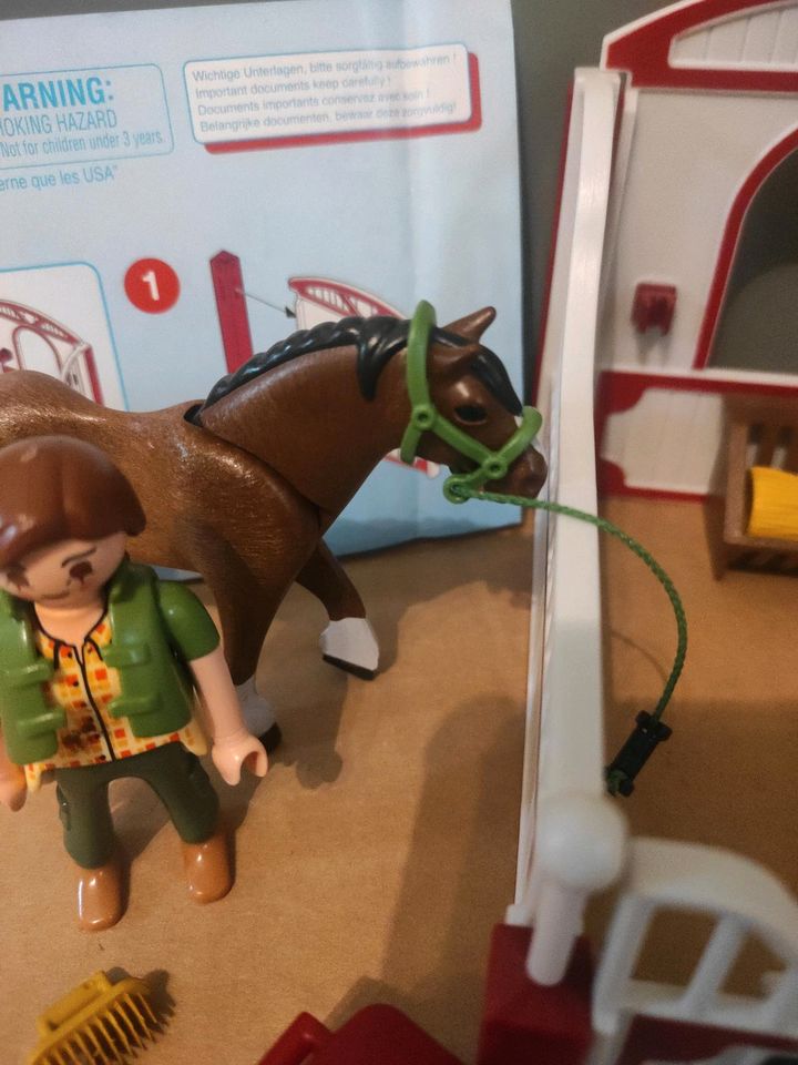 Playmobil 5108 Shire Horse mit Pferdebox + Anleitung in Delmenhorst