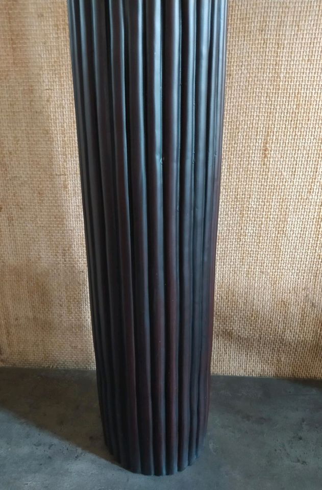 Standvase 80cm Hohe schmale Vase gerillt Riefen Schwarz Braun in Pirmasens