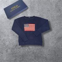 Ralph Lauren Pullover L weiß Strick Sweater USA Flagge Cotton Östliche Vorstadt - Steintor  Vorschau
