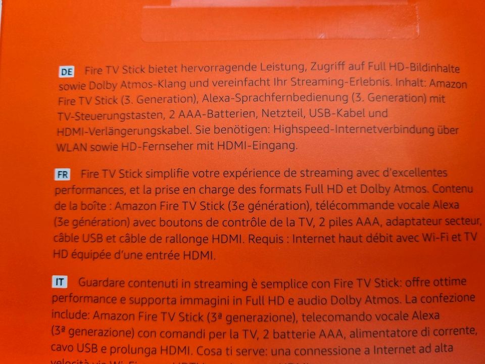 NEU! Amazon fire TV stick (aktuelles Modell,  3.Gen.) m. Alexa in Gelsenkirchen