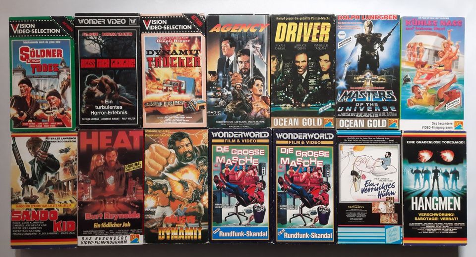 VHS 80er Action Abenteuer Drama Thriller Komödie Pappschuber in Moers