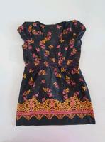 SCHWARZE KURZARM TUNIKA MIT BLUMEN HIPPIE BOHO OBERTEIL KLEID GR. Hessen - Offenbach Vorschau