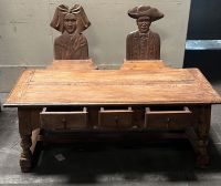 Tiefer Antik-Tisch mit Schubladen & 2 geschnitzten Stühlen 18 Jh. Nordrhein-Westfalen - Ense Vorschau