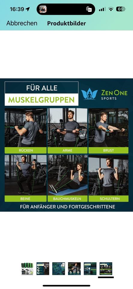 Fitness Widerstandsbänder Set mit Trainingsstange und Anleitung in Heusweiler