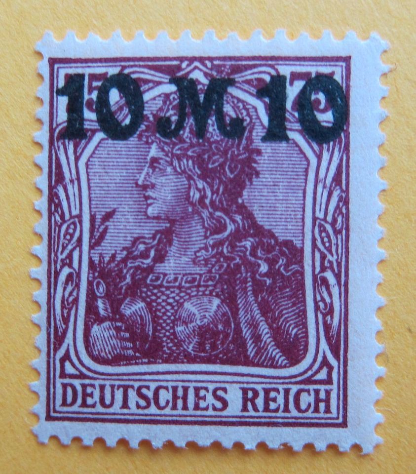 DeuRe. ca. 1922 - Germania 10 M auf 75 Pf, unbenutzt in Höchstädt i. Fichtelgebirge
