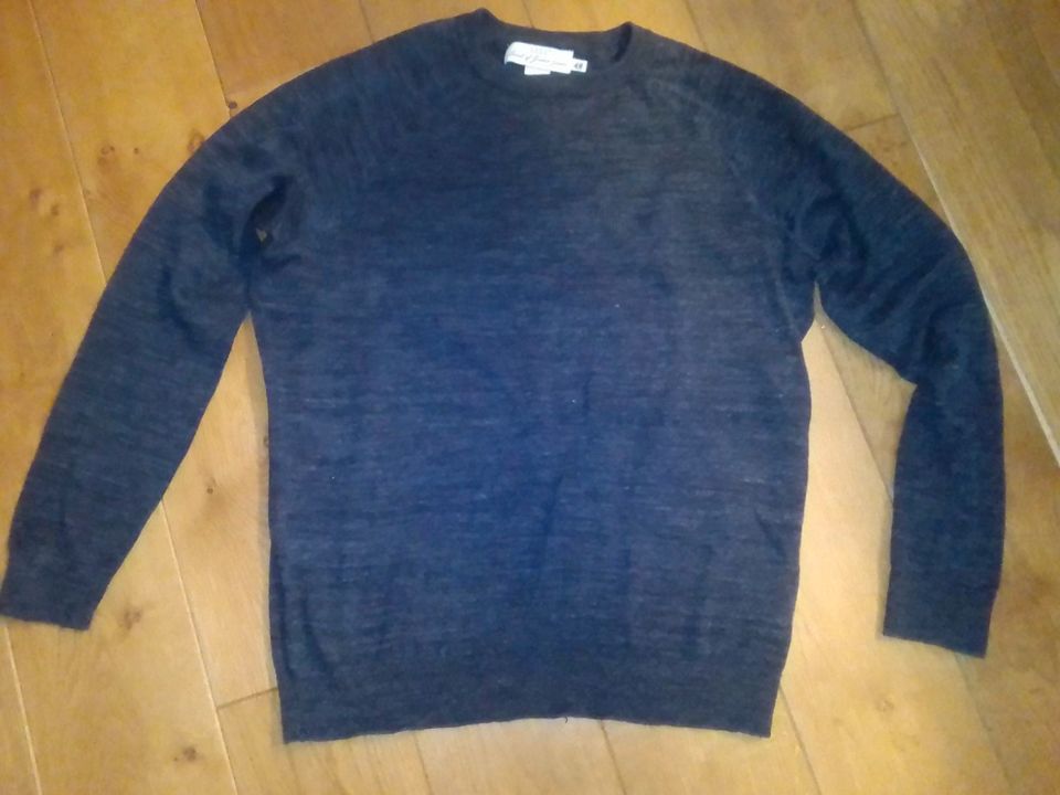 H&M Pulli Pullover Feinstrick Herren dunkelblau meliert Größe M in Haltern am See