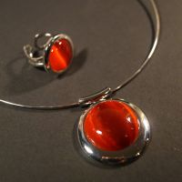 Schmuckset - Halskette und Ring mit rotem Schmuckstein Nordrhein-Westfalen - Siegen Vorschau