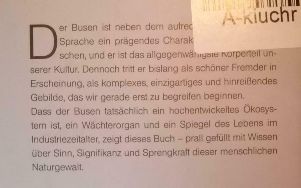 Buch "Der Busen, Meisterwerk der Evolution" (gelesen) in Chemnitz