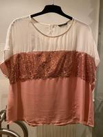 Bluse kurzarm, weiß rosa, Pailette. - Gr. 2XL (48) Saarland - Sulzbach (Saar) Vorschau