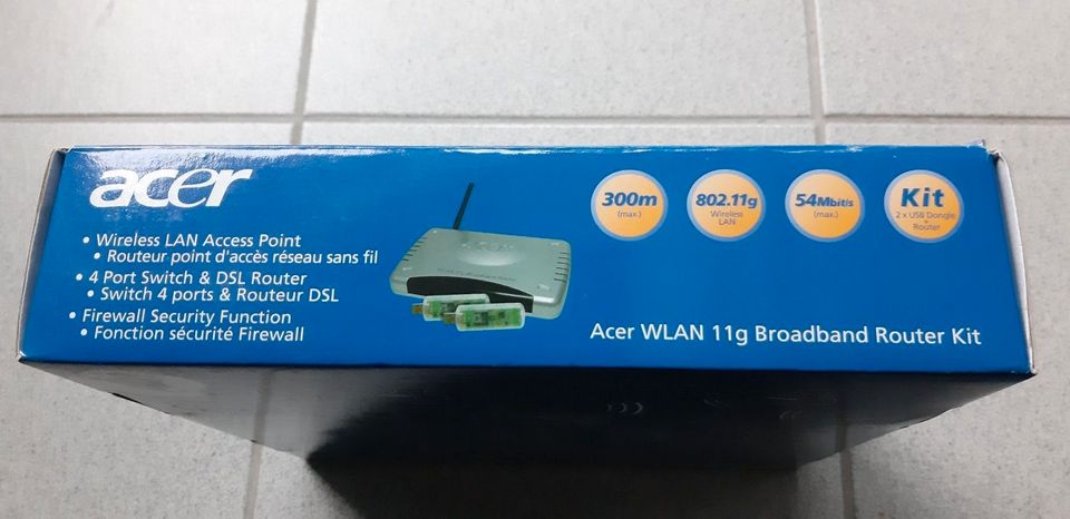 NEUES unbenutztes ACER WLAN 11g Broadband Router Kit komplett in Burghausen