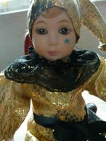 Harlekin Puppe biegsam aus den 80ern gold blau Stuttgart - Hedelfingen Vorschau