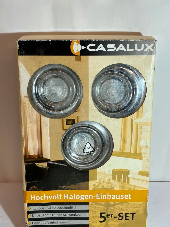 Casalux 5er Set Hochvolt Halogen Einbauset Einbauleuchten Lampen in Sankt Augustin