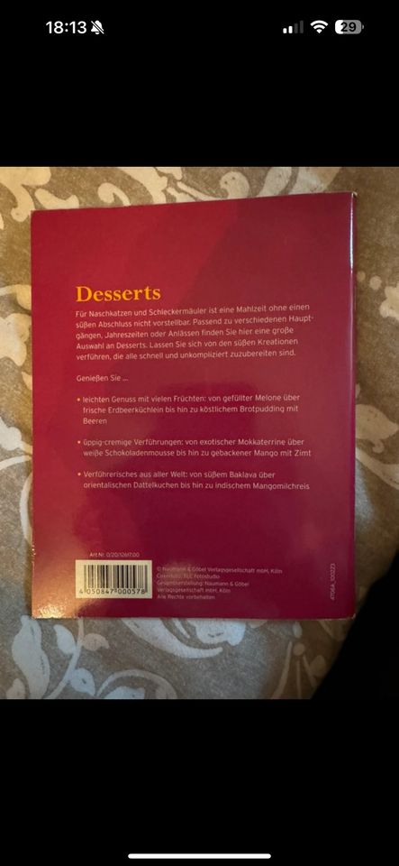 Rezepte Buch ,Desserts‘ in Neuss