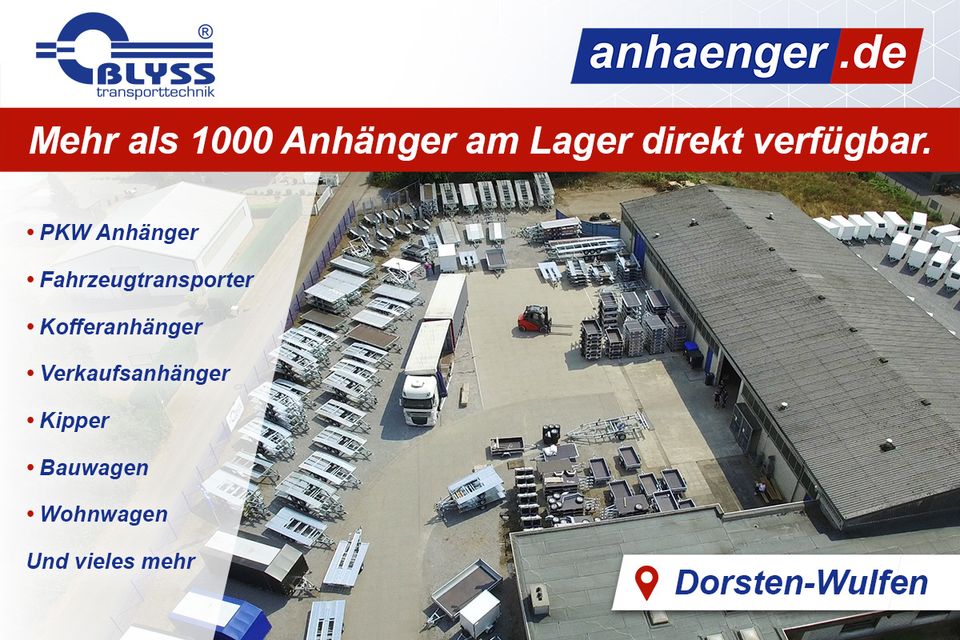 NEU Fahrzeugtransporter Anhänger 362x180cm Anhänger 1300kg zGG in Dorsten