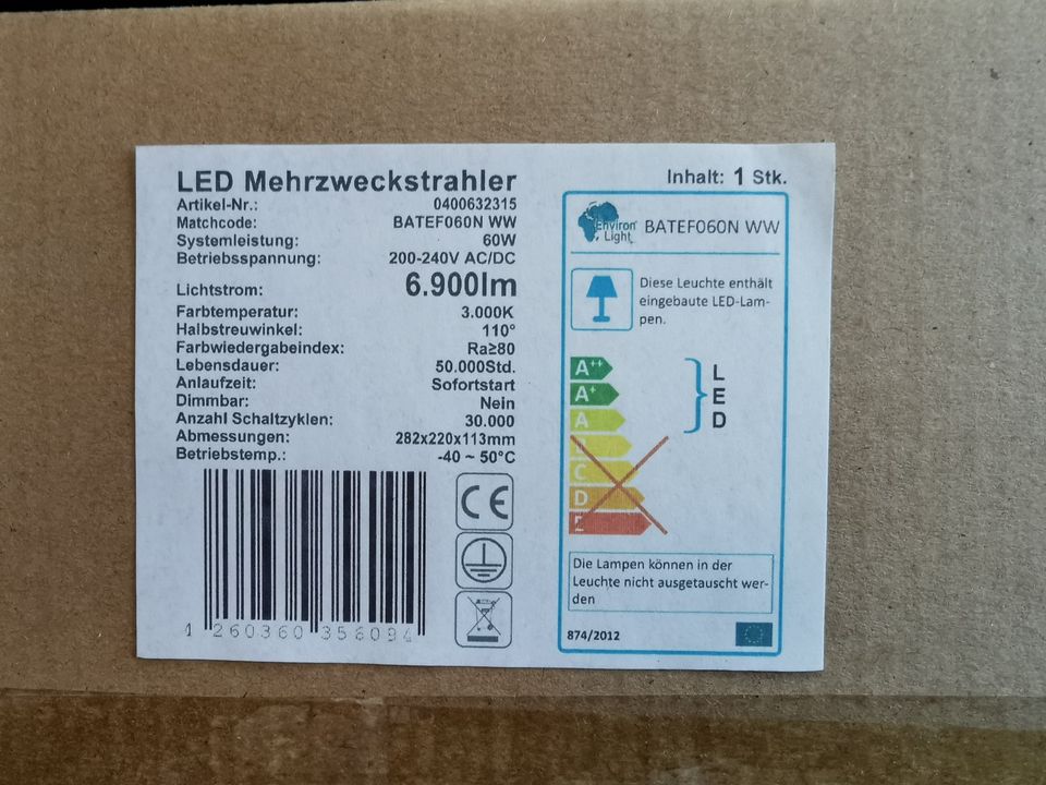 LED Strahler IP65 für den Ausseneinsatz 60W - Industriequalität in Moosburg a.d. Isar