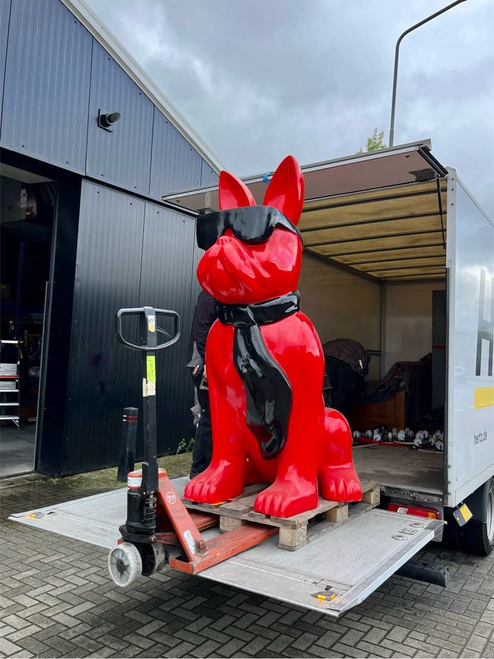 XL 1,2 Meter Bulldogge lebensgroß Pop Art Figur Skulptur Statue in Mönchengladbach