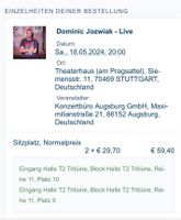 2 Tickets für Dominic Jozwiak heute Abend in Stuttgart Baden-Württemberg - Bietigheim-Bissingen Vorschau