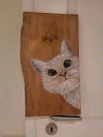 Türschild  - Holzbild  - freche Katze  - handmade Sachsen - Cavertitz Vorschau