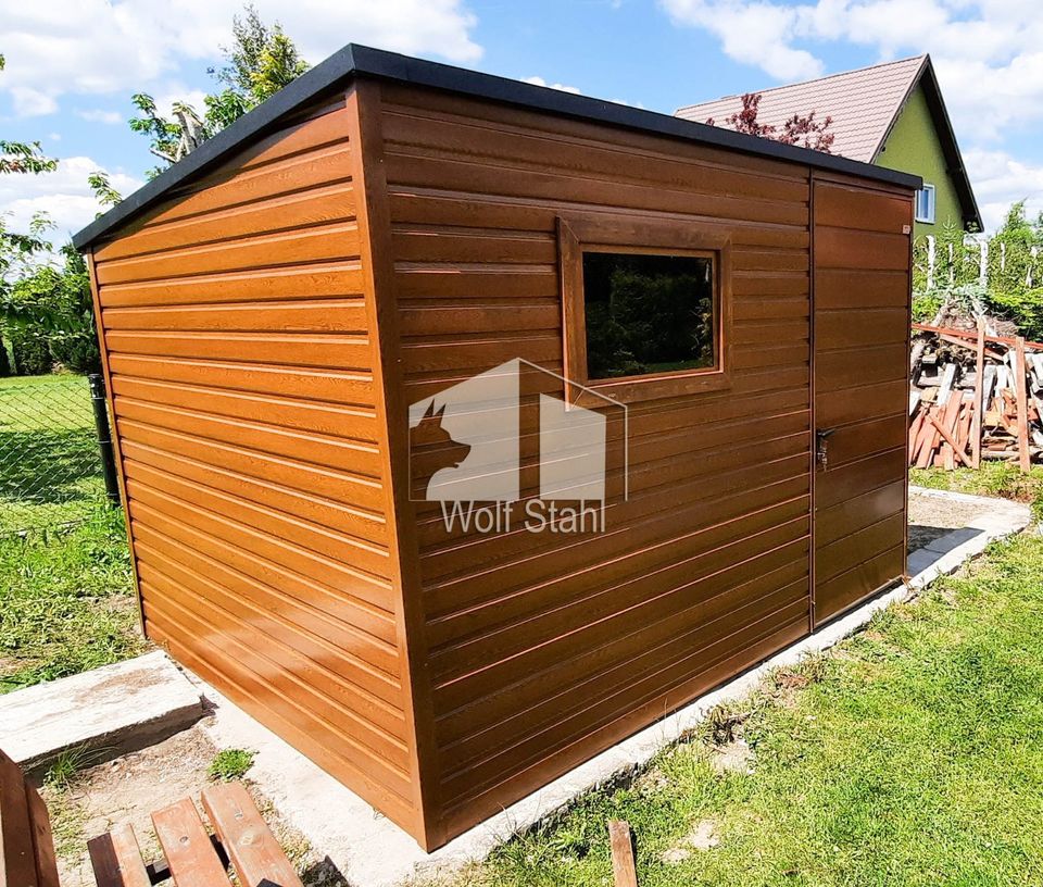 Gartenhaus 3x2m Tür Holzoptik PVC Kippfenster Pultdach ID154 in Görlitz