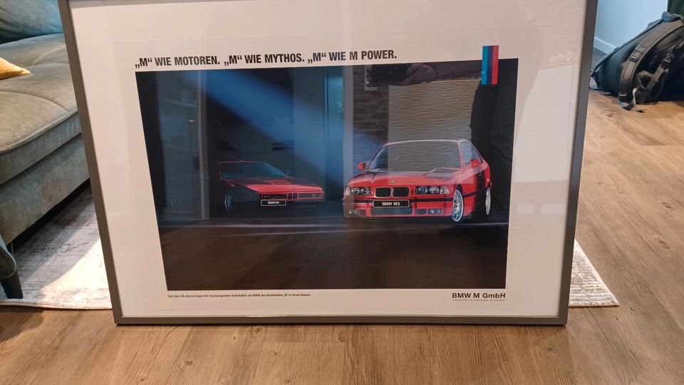 BMW Poster Bild E36 M3 M1 im Rahmen in Nettetal