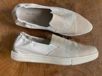 Slipper Loafer Leder Weiß Silber von Maripé Gr.38 mit kl. Makel Niedersachsen - Braunschweig Vorschau