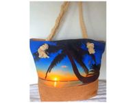 Strandtasche mit Palmen sonnenuntergang doppelseitig Walle - Westend Vorschau