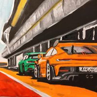 Acrylbild Porsche 911 , 991 Gt3 RS freie Interpretation auf Leinw Bayern - Aichach Vorschau