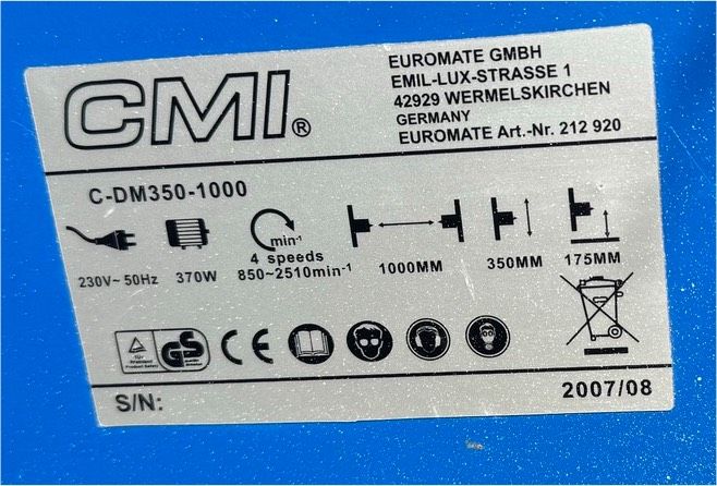 Drechselbank, Drehbank CMI C-DM350-1000 in Elsdorf
