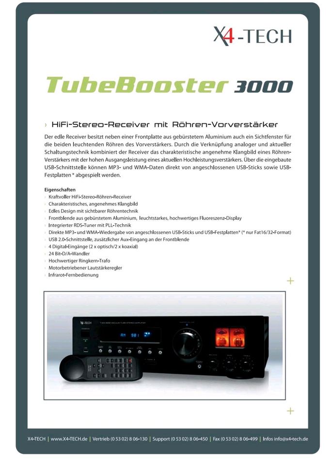X4-Tech Verstärker Tubebooster A 3000, Röhrenverstärker, Radio in Donauwörth