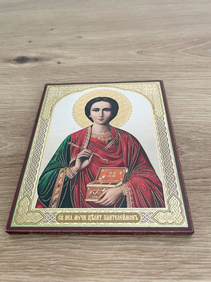 christliche Ikone ..heiliger Pantaleimon in Hamburg