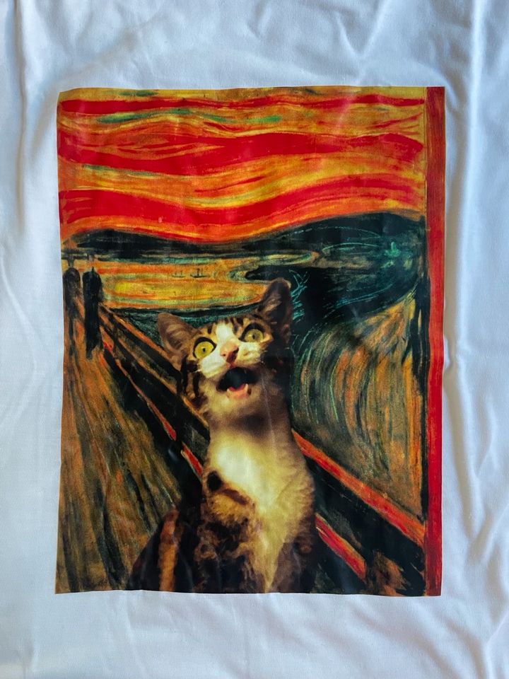 Katzen t Shirt mit Kunstdruck in München