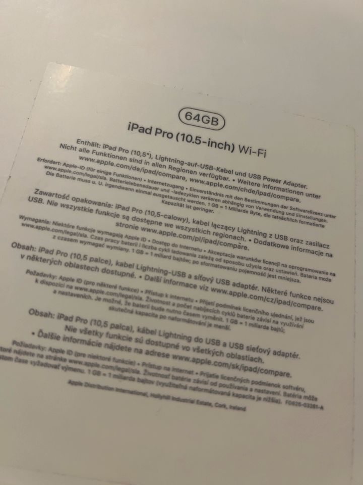 iPad Pro 10.5 Wi-Fi 64 GB Space Gray A1701 + Hülle + OVP in Neustadt am Rübenberge