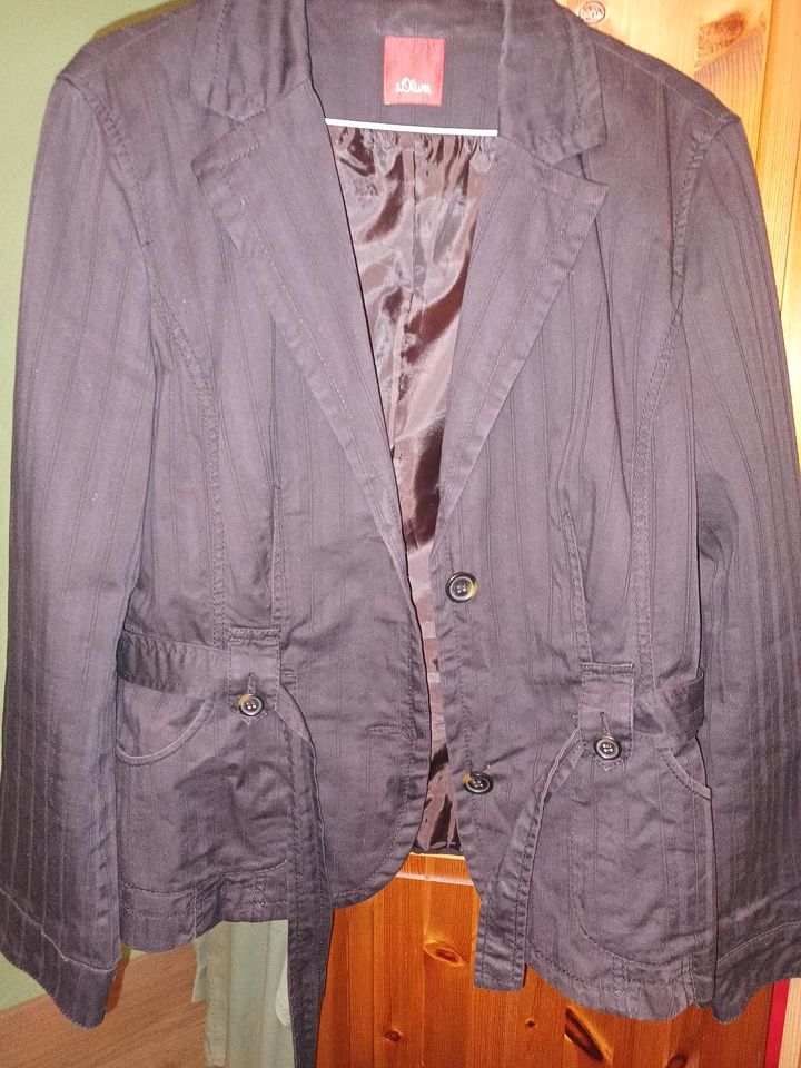 S.Oliver Damen Blazer Gr. 42 L in Dunkel Lila in Nackenheim