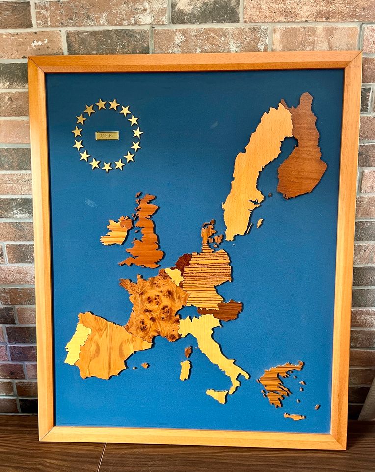 Unikat - einzigartiges Bild von 1995 Europa aus div. Holzfunieren in Vechta