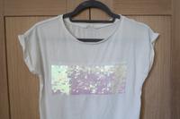 T-Shirt weiß mit Pailetten Gr 34/36 von H&M Pankow - Prenzlauer Berg Vorschau