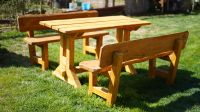 Massivholz Garten Sitzgruppe Nadelholz Tisch + 2 Bänke - 350 EUR Niedersachsen - Wrestedt Vorschau