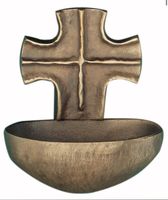 Bronze Weihwasser Schale Kreuz Künstler: Christoph Fischbach Hessen - Kelkheim Vorschau