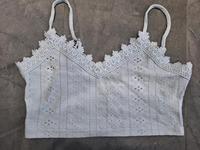 crop top weiß tanktop 36 S neu spitze lochstickerei Hessen - Trebur Vorschau