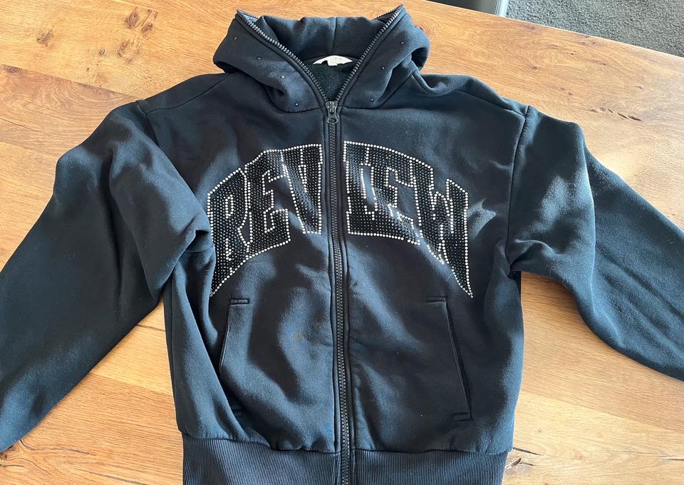 Review Sweatjacke mit Paillettenbesatz schwarz Größe XS in Dorsten