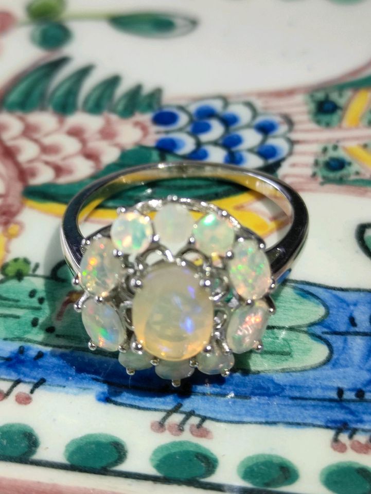 925er Silber Ring mit Voll Opal in Hameln