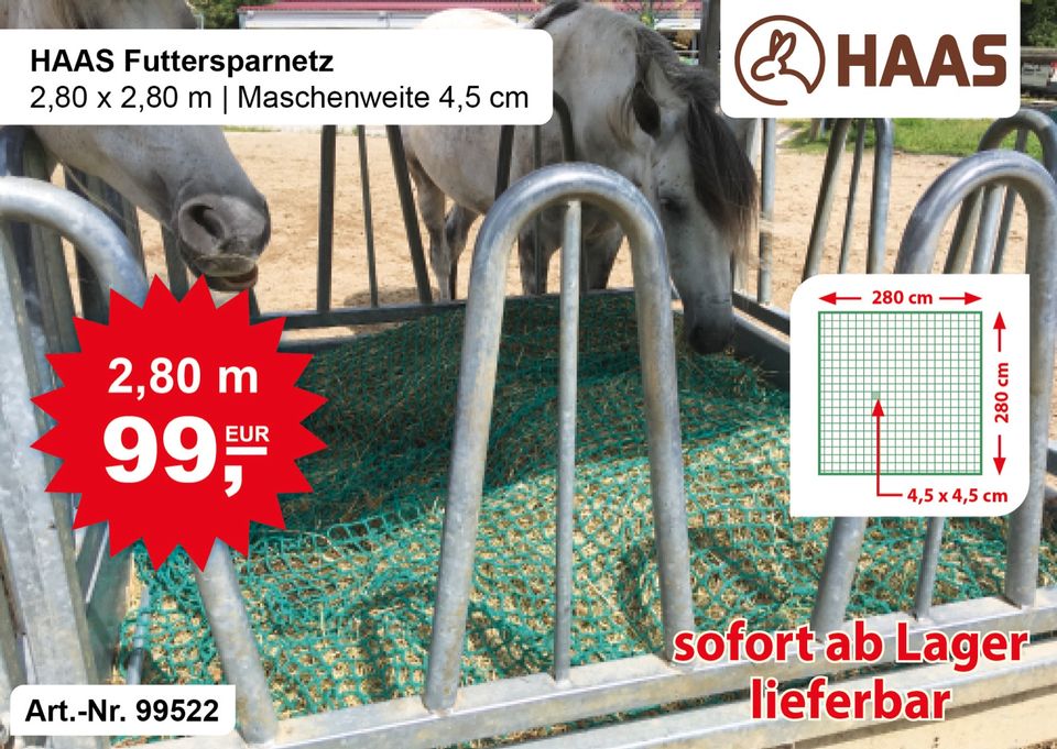 HAAS Futtersparnetz 2,8 x 2,8 m / Maschenweite 4,5 cm in Nümbrecht