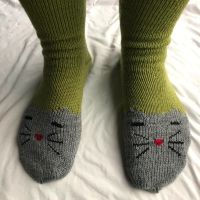 Katzensocken, grün-grau, 37 38 39, Handarbeit, neu Niedersachsen - Seelze Vorschau