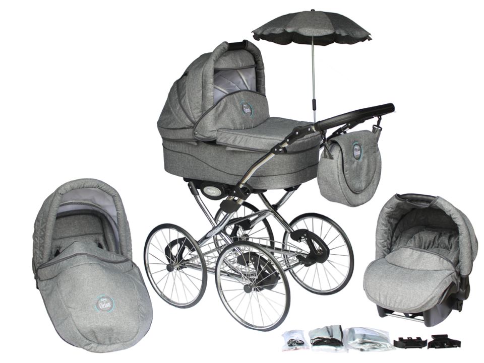 Kombikinderwagen Kinderwagen 3in1 mit Babyschale 0-13kg Orion in Rastdorf