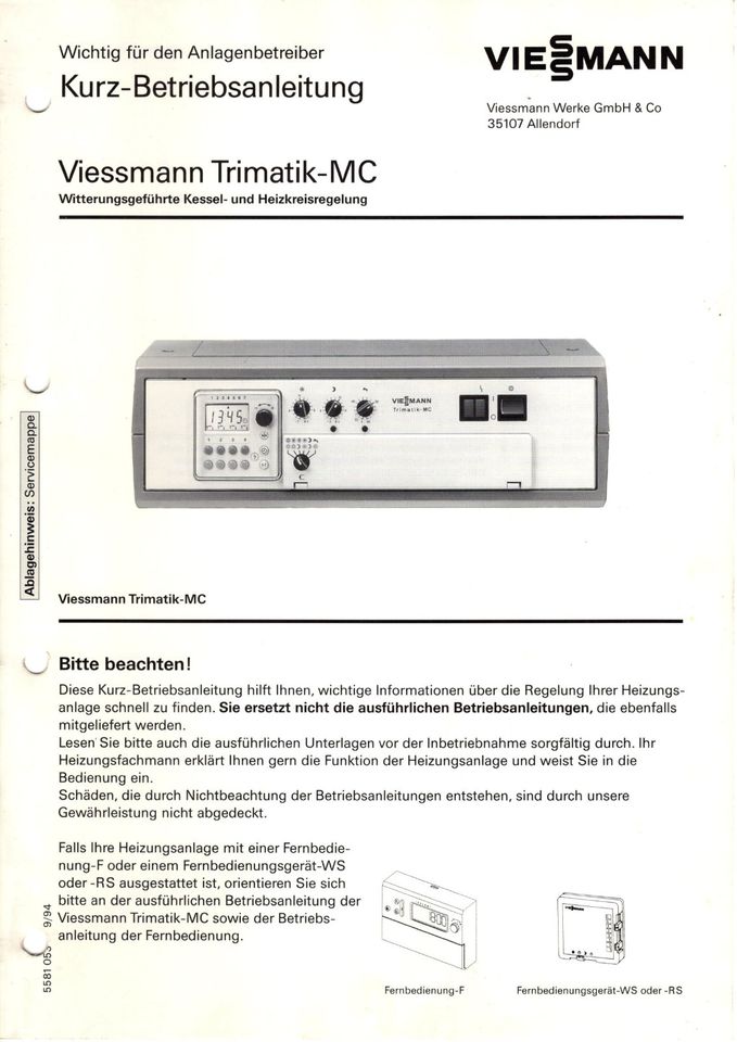 Heizkreisregelung, Viessmann in Riedlingen