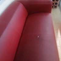 Sofa aus Leder, dunkelrot/weinrot Dresden - Äußere Neustadt Vorschau