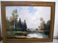 Gemälde Öl Flusslandschaft 80 cm x 60 cm bzw. 97 x 77 cm mit Rahm Brandenburg - Bad Saarow Vorschau