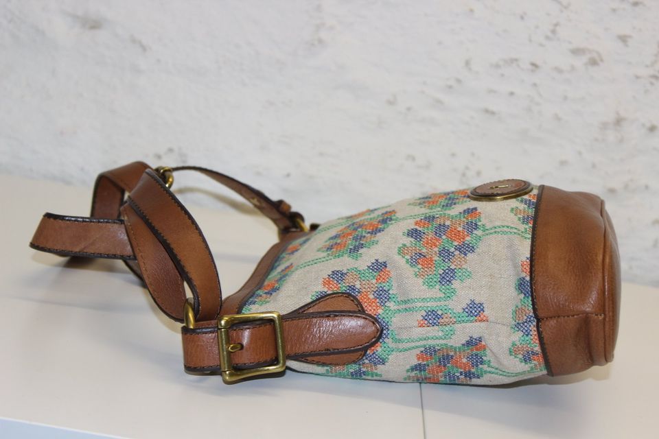 FOSSIL VRI Tapestry Tasche Handtasche Umhängetasche Leder Blumen in Duisburg