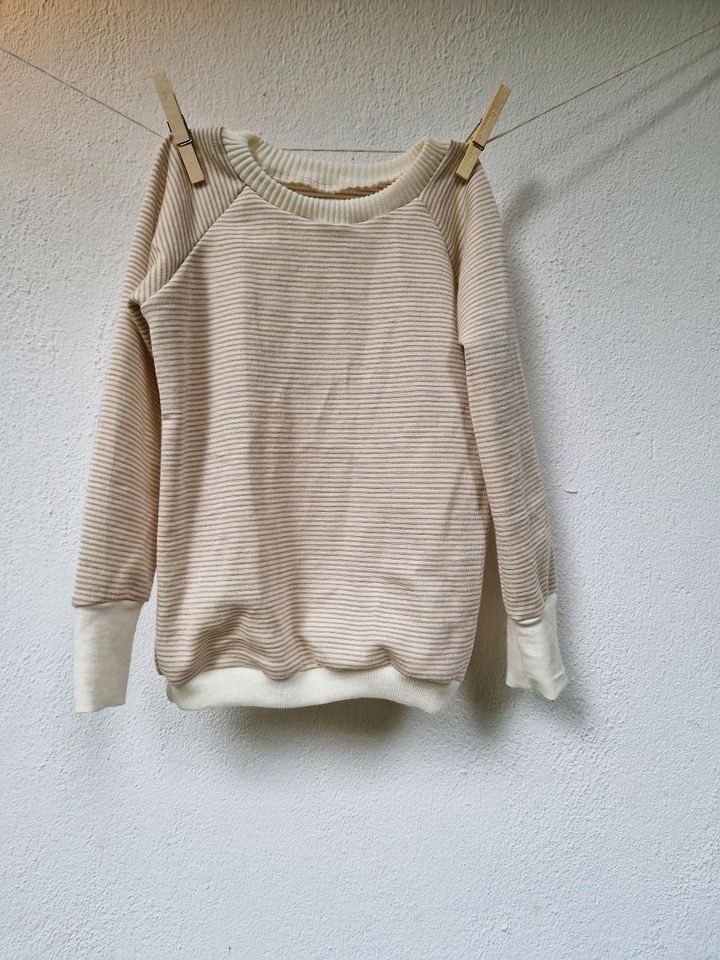 104 Wolle Seide Shirt Langarmshirt Ringel Sand creme in Dortmund