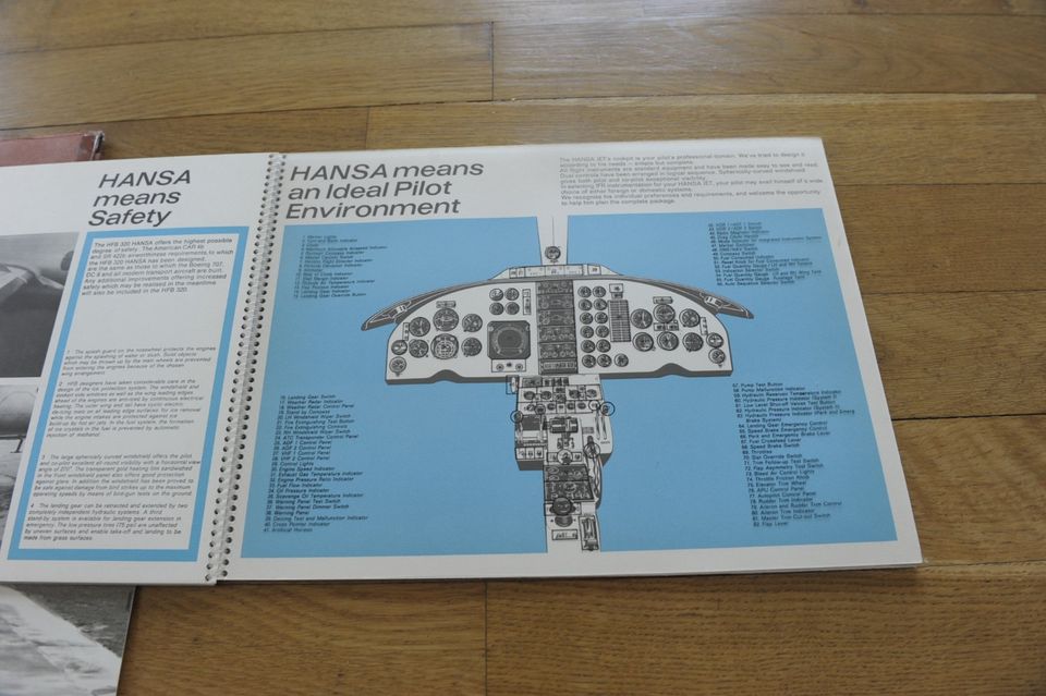 Hansa Jet HFB 320 Flugzeug Prospekt Hamburg 1960er Original+Werks in Ravensburg