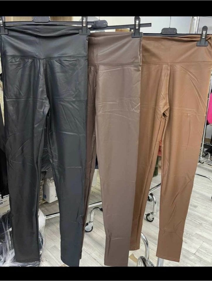 Damen Leder Optik leggings braun s m l xl in Groß-Gerau